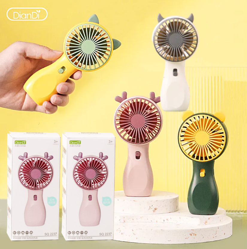 迷你靜音USB充電帶燈光便攜式手持風扇 AD1929