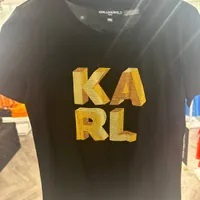 [S] KARL LAGERFELD KARL RHINESTONE GRAPHIC TEE,BLACK, L4WHM047-BLK (SKL1089)