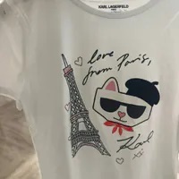 [S] KARL LAGERFELD CHOUPETTE IN PARIS TEE,WHITE, L4WHB052-WHT (SKL1091)