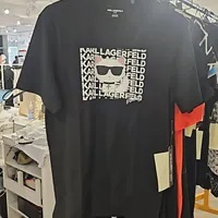 [S] KARL LAGERFELD CHOUPETTE LOGO T-SHIRT,BLACK, LM4G2137-BLK (SKL1093)