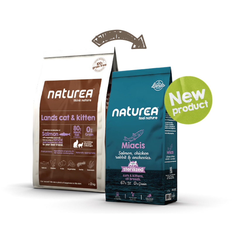 Naturea Miacis　Salmon, Chicken, Rabbit & Sardines．1.6KG/5.5KG