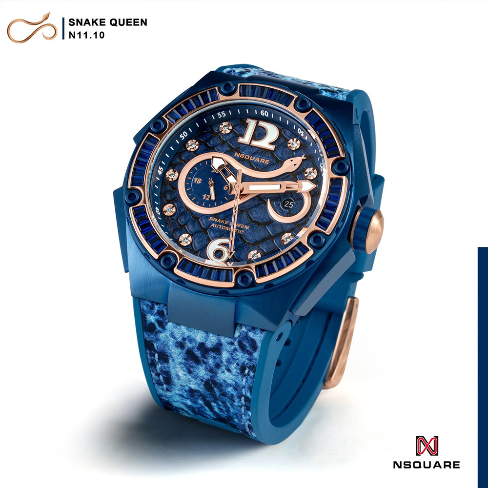預購款【NSQUARE】SNAKE QUEEN蛇后系列 魅力皇后 施華洛世奇水晶 自動機械錶 L0471-N11.10
