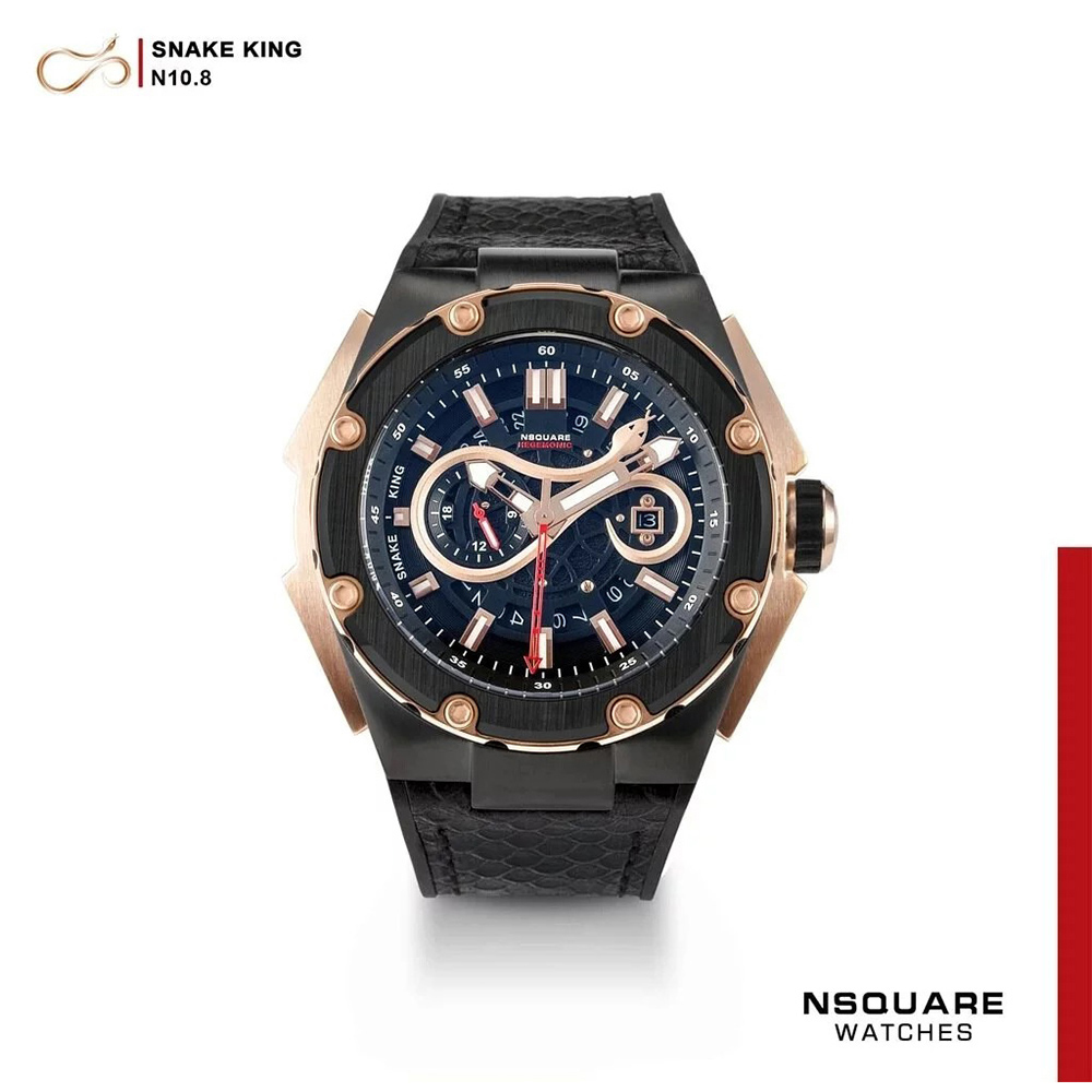 (預購)【NSQUARE】SNAKE KING蛇皇系列 魔王金時尚帥氣吸睛蛇紋 自動機械腕錶 G0471-N10.8