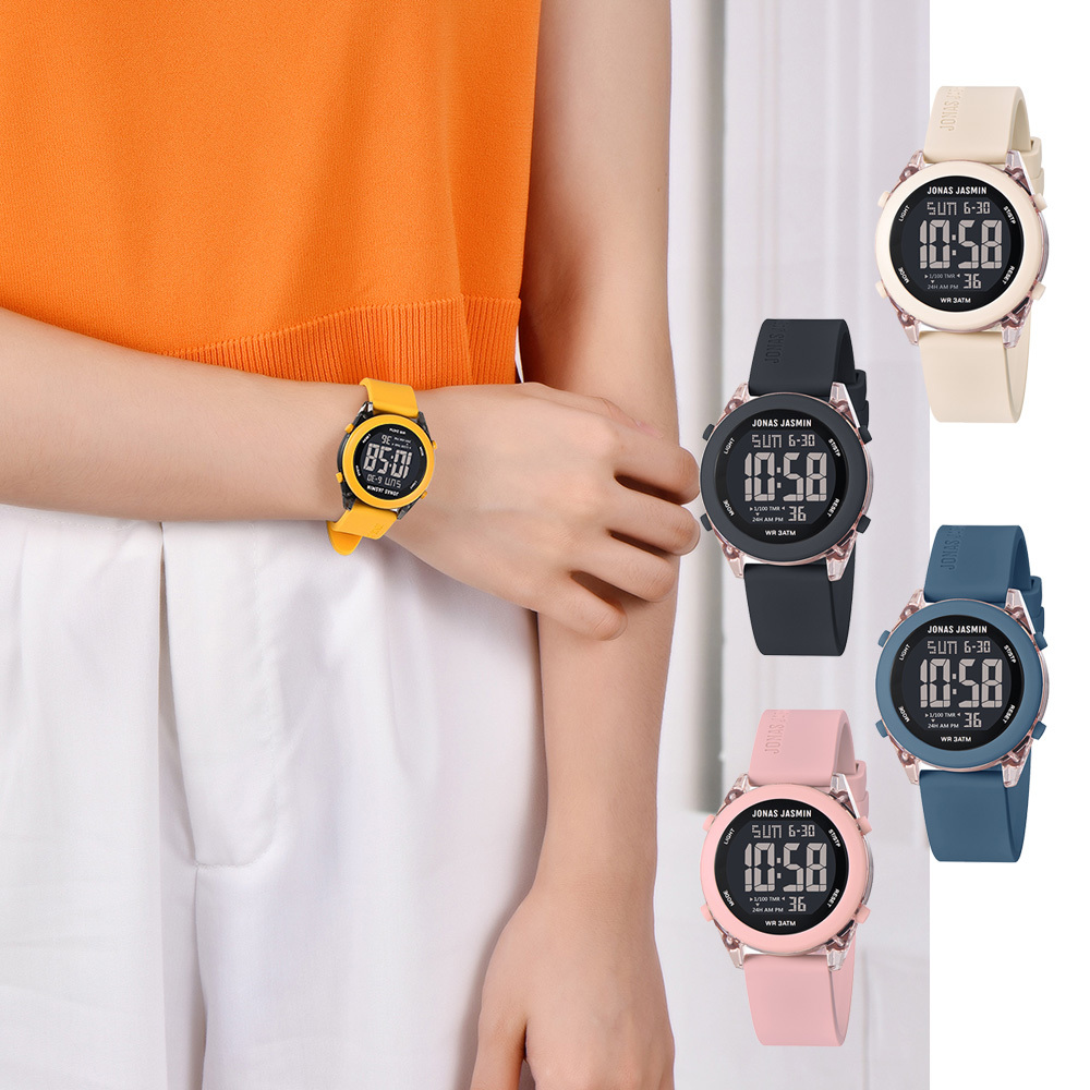 【Jonas Jasmin 喬納斯】JJ-2240 多功能卓越閃耀跳色華麗電子錶