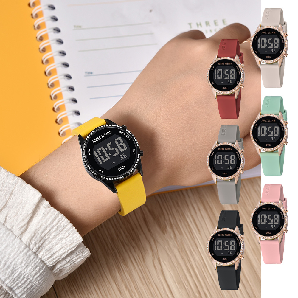 【Jonas Jasmin 喬納斯】JJ-2249 精緻卓越玫瑰金亮麗鑽圈電子錶