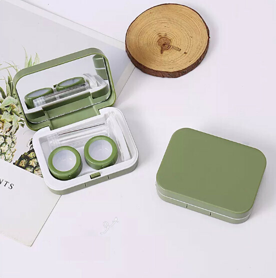 Hot style [single pack] contact lens box [green]