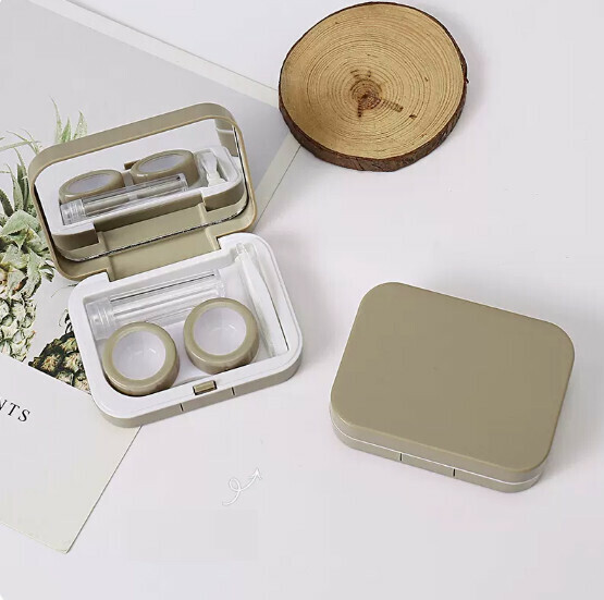 Hot style [single pack] contact lens box [brown]