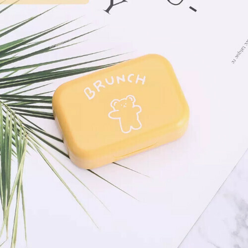 Hot-selling contact lens storage box [bear style yellow 1 piece]