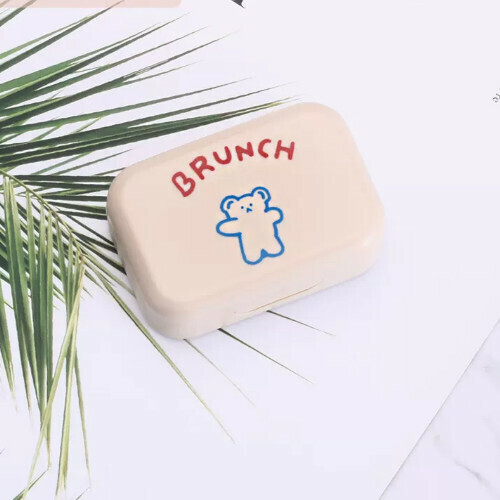 Popular contact lens storage box [1 pc in beige style, bear style]