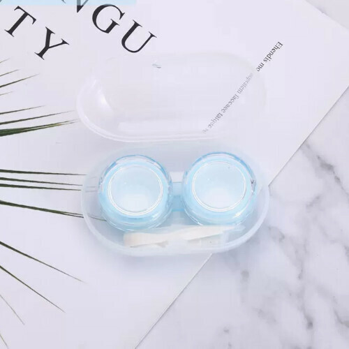 Popular contact lens storage box [transparent candy style blue 1 piece]