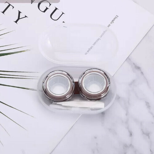 Popular contact lens storage box [transparent candy style brown 1 piece]
