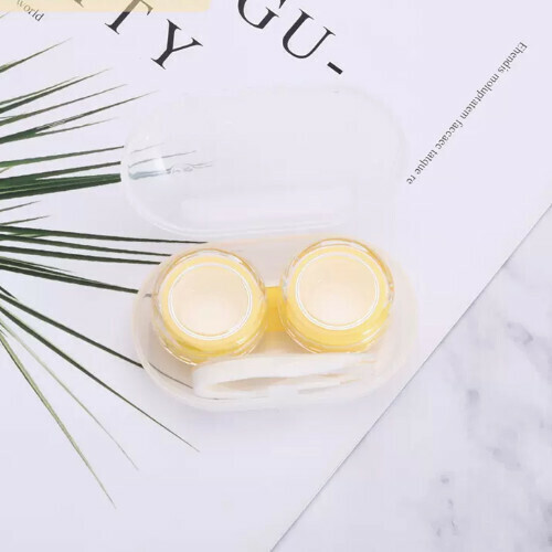 Popular contact lens storage box [transparent candy style yellow 1 piece]