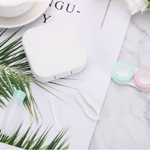 Popular contact lens storage box [simple white 1 piece]