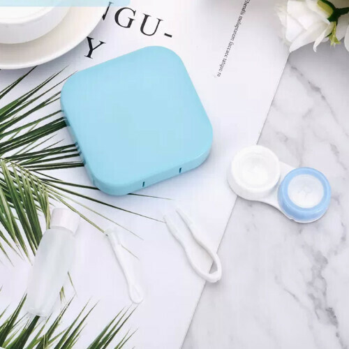 Popular contact lens storage box [simple sky blue 1 piece]