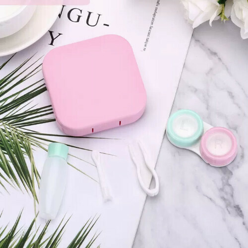 Popular contact lens storage box [simple pink 1 piece]