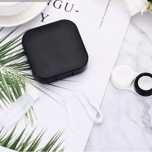 Popular contact lens storage box [simple black 1 piece]