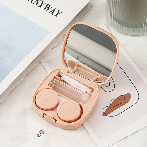 Popular contact lens case portable storage box [pink]