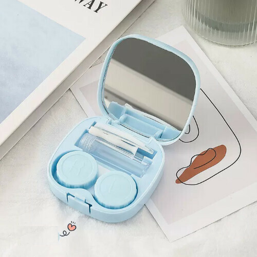 Popular contact lens case portable storage box [blue]