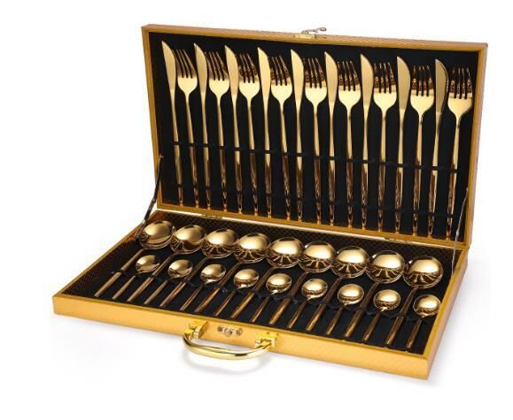 Popular fashionable and trendy tableware (gold 36-piece set)