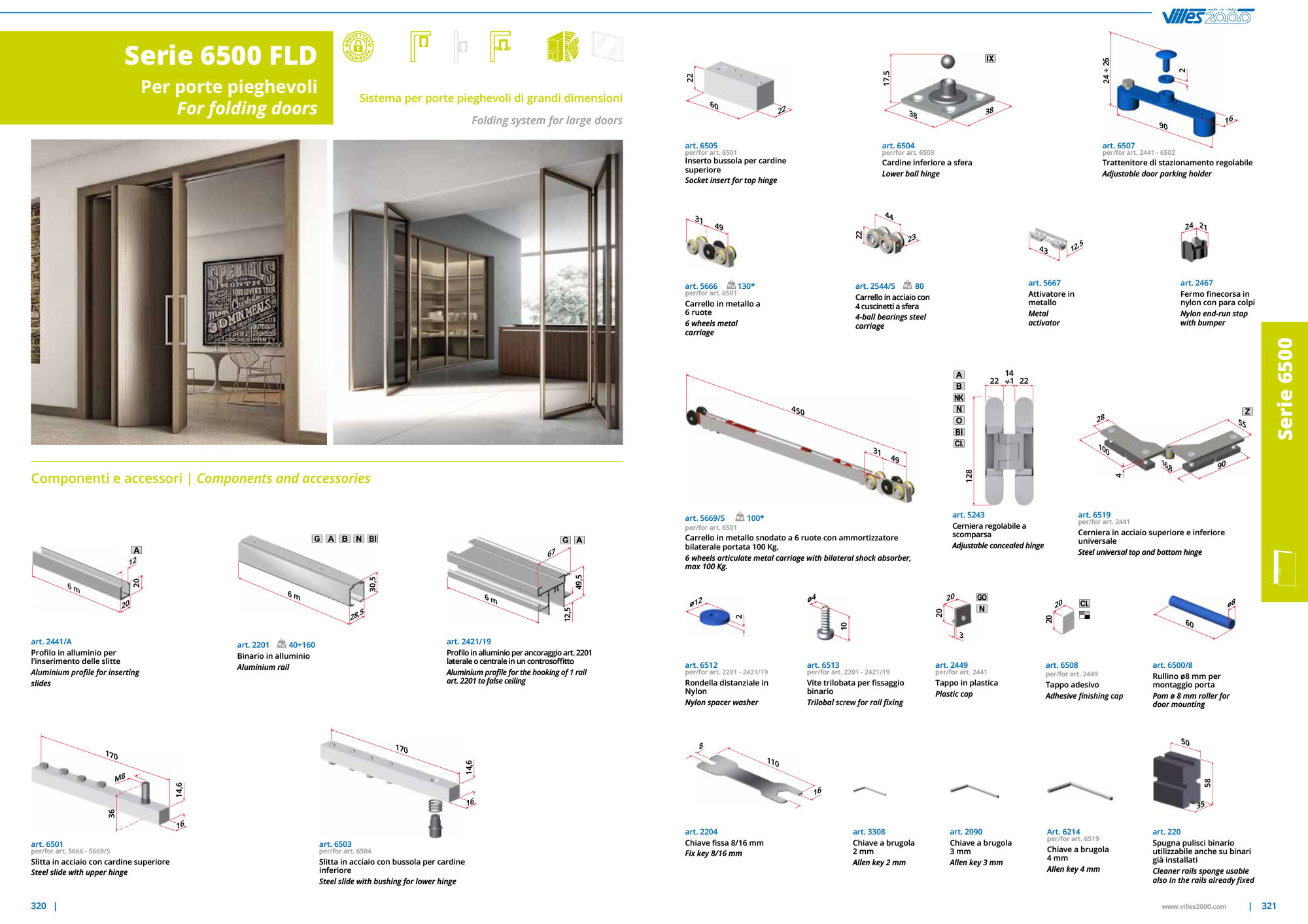 villes serie 6500 folding system for large door 目錄