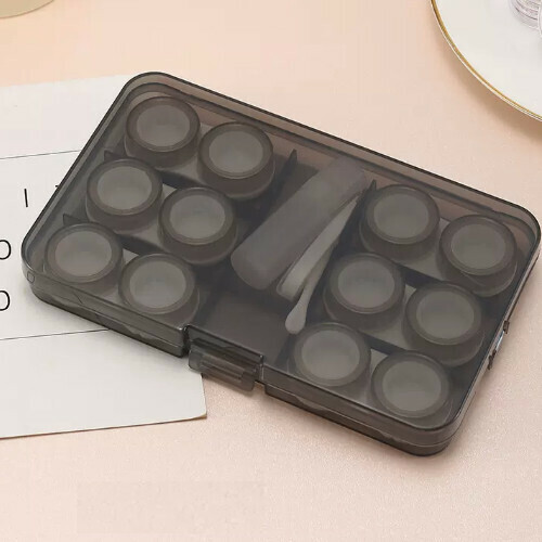 Popular Contact Lens Case Storage Box [Six-Link Box—Texture Gray]