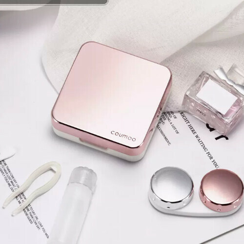 Popular Contact Lens Case Simple Storage Box [Mirror Rose Gold]