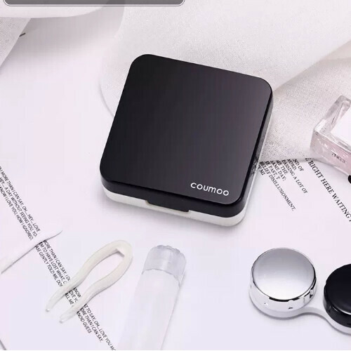 Popular Contact Lens Case Simple Storage Box [Mirror Black]