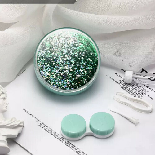 Popular Contact Lens Case Simple Storage Box [Quicksand Green]