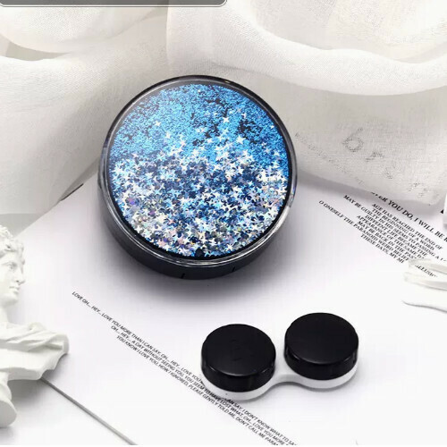 Popular Contact Lens Case Simple Storage Box [Quicksand Blue]