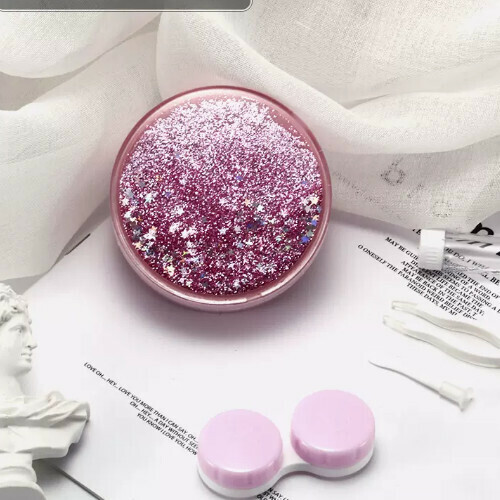 Popular Contact Lens Case Simple Storage Box [Quicksand Pink]