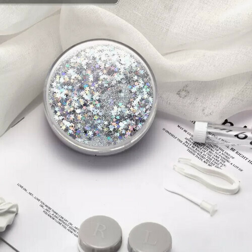 Popular Contact Lens Case Simple Storage Box [Quicksand Style White]