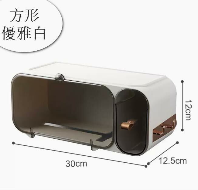 爆款廁紙盒 紙巾盒 置物架（優雅白方形）   