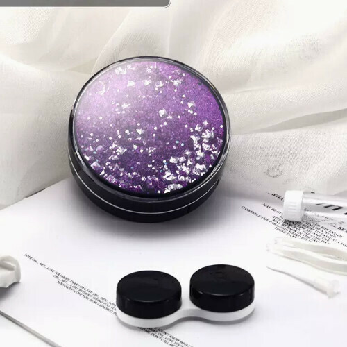 Popular Contact Lens Case Simple Storage Box [Quicksand Purple]