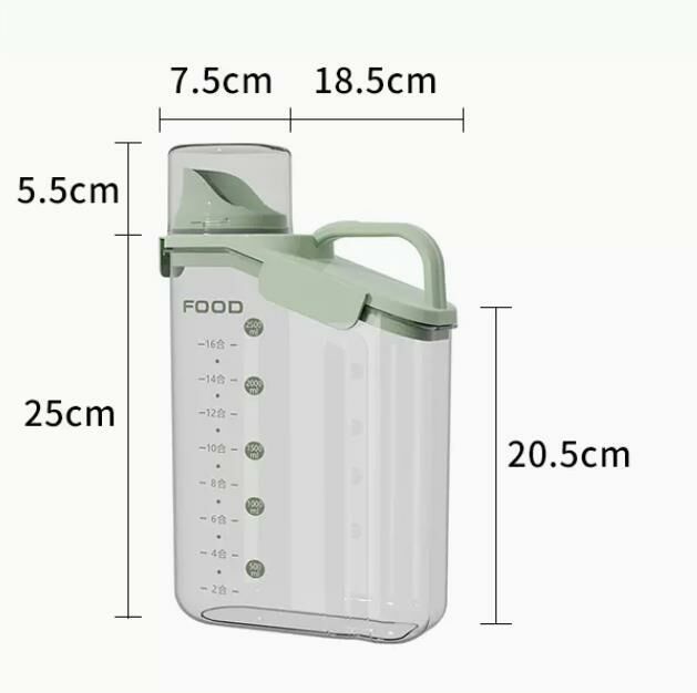 爆款（淺杉綠【2000ML】）雜糧密封罐 收納盒  
