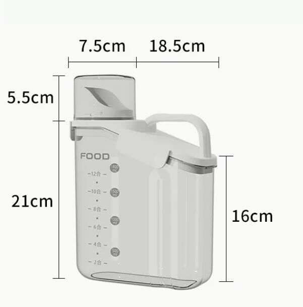 爆款（優雅白【2800ML】）雜糧密封罐 收納盒  