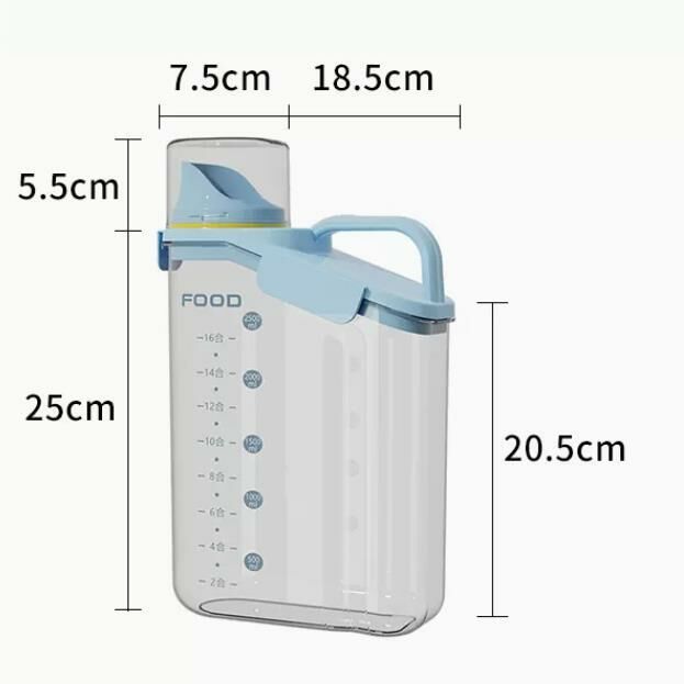 爆款（天空藍【2000ML】）雜糧密封罐 收納盒  