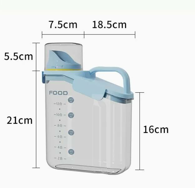 爆款（天空藍【2800ML】）雜糧密封罐 收納盒  