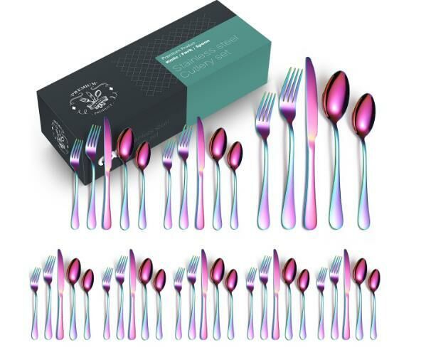 Popular simple and fashionable stainless steel tableware (40-piece set/serves 8 people)