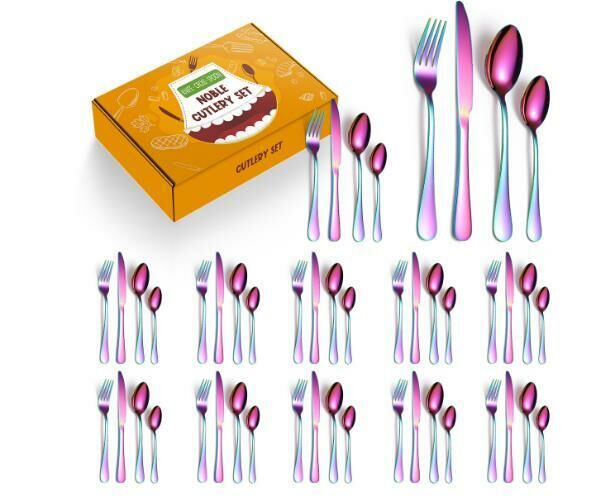 Hot style Western stainless steel tableware (48-piece set in fantasy color)