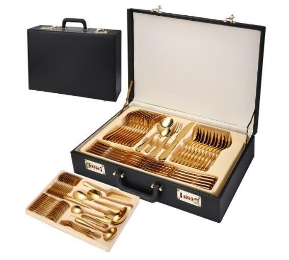 Popular simple tableware set (gold 72-piece set)
