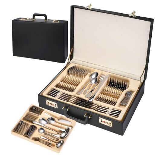 Popular simple tableware set (gold 84-piece set)