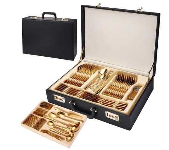 Popular simple tableware set (silver 84-piece set)