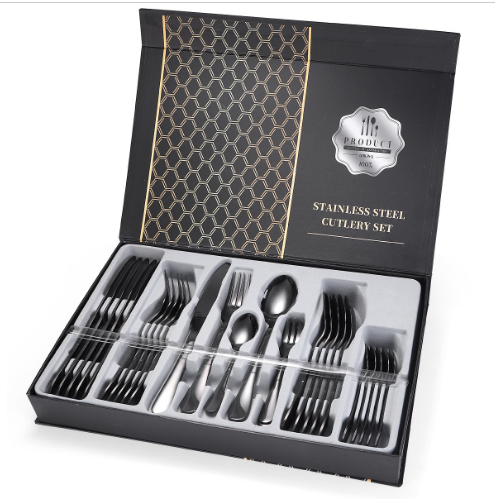 Hot recommended 30-piece tableware set (black 30-piece set)