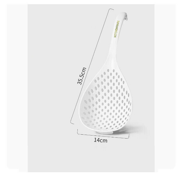 New stainless steel colander, household kitchen strainer, large blanching spoon (swan handle large colander [snow white])