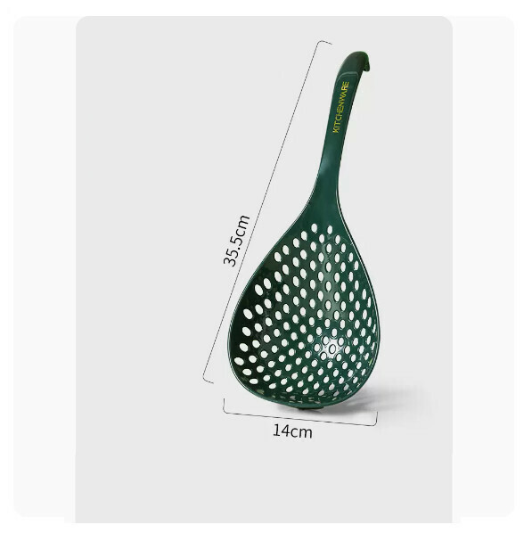 New stainless steel colander, household kitchen strainer, large blanching spoon (swan handle large colander [emerald green])