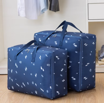 New storage bag (dark blue sea fish) (thin and light style: medium + large)