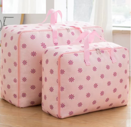 New storage bag (pink sunflower) (thin and light style: medium + large)