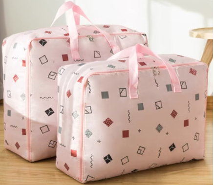 New storage bag (pink square) (thin and light version: extra large + extra large)