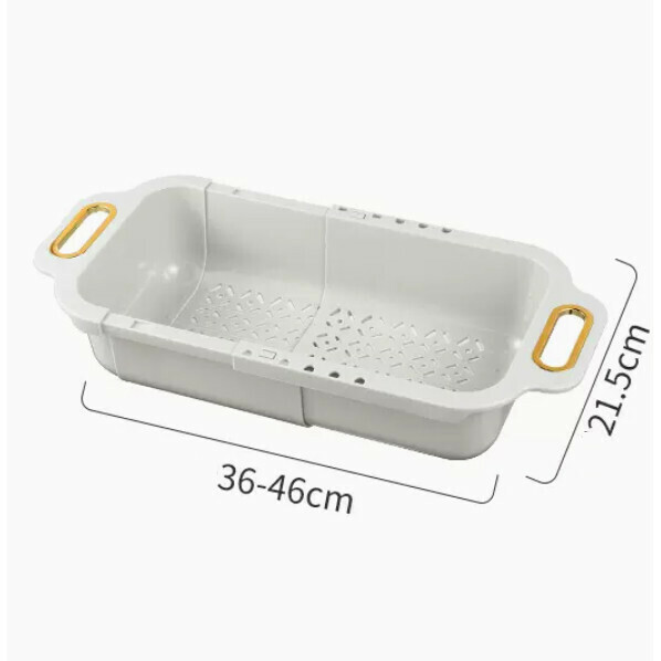 New sink drain basket retractable double layer kitchen living room fruit plate drain basket (ivory white single layer about 5L)