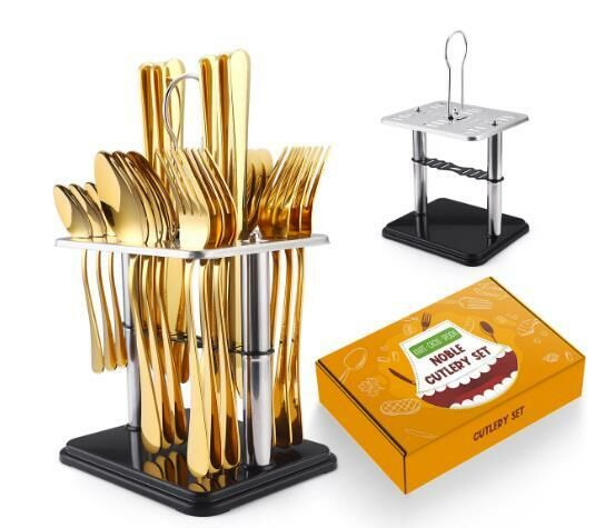New tableware set (gold 24-piece set)